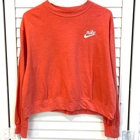 Nike Tops - Nike Crop Coral Crewneck Sweatshirt